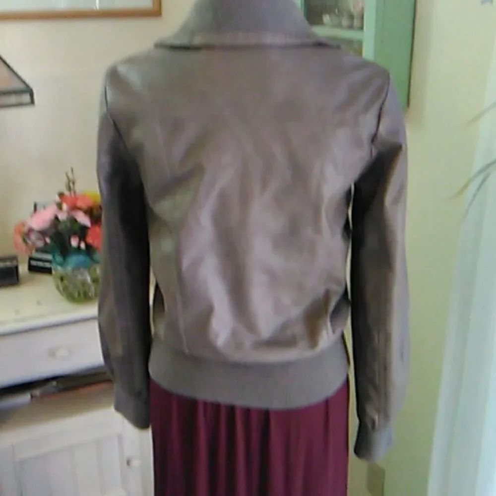 Miss London Faux Leather Bomber Jacket - Picture 6 of 13